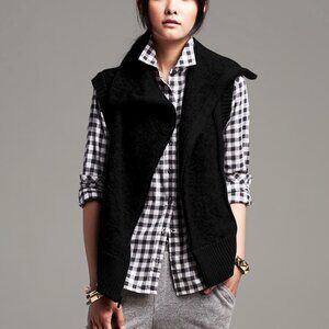 Banana Republic - Boucle Zip Sweater Vest - Black - M - Worn 1 Time